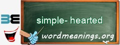 WordMeaning blackboard for simple-hearted